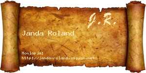 Janda Roland névjegykártya